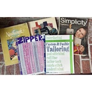 Vtg Needle Craft, Sewing, Zippers Books Lot Of 5